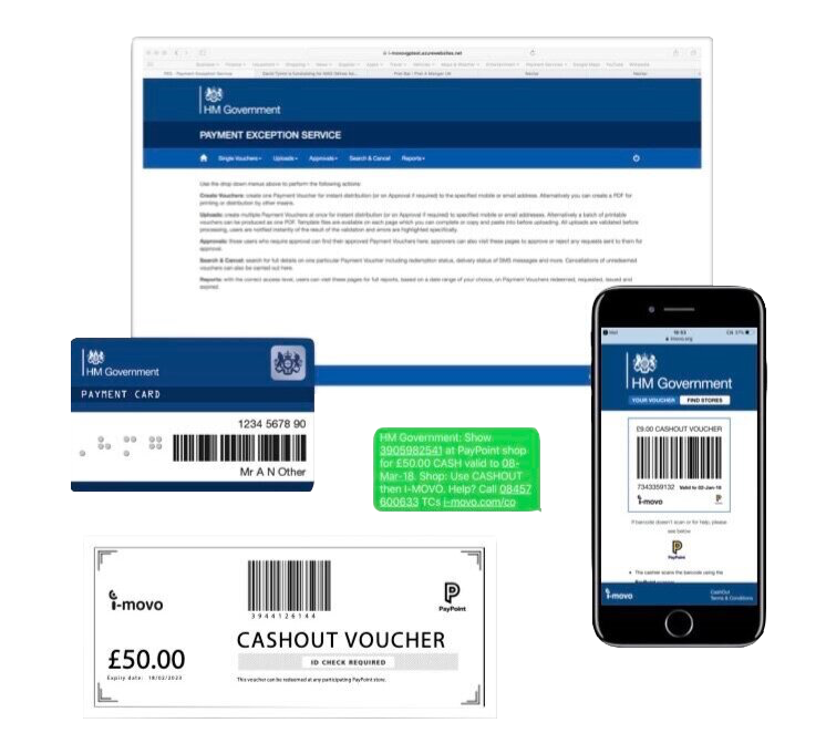 Be inspired - 89 local authorities and their respective service partners use a similar system delivered by i-movo to make payments in cash. The service has been used to deliver payment vouchers as a replacement for free school meal replacement vouchers during the Coronavirus pandemic.Some government recycling initiatives will need a universal means of making payments to citizens. For example, the deposit return scheme announced by the Department for the Environment & Rural Affairs in 2019 will need to return deposit payments on the 13 billion 500ml plastic bottles purchased annually in the UK irrespective of where or how the product was bought and whether the consumers have a bank account. The i-movo method is open to all citizens of all ages, with or without a bank account and does not favour any particular retailers or online payment methods.Book a call to learn more